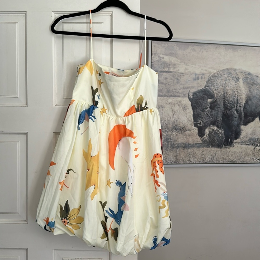 YELLOW BUBBLE SPAGHETTI STRAP DRESS - NEVER WORN